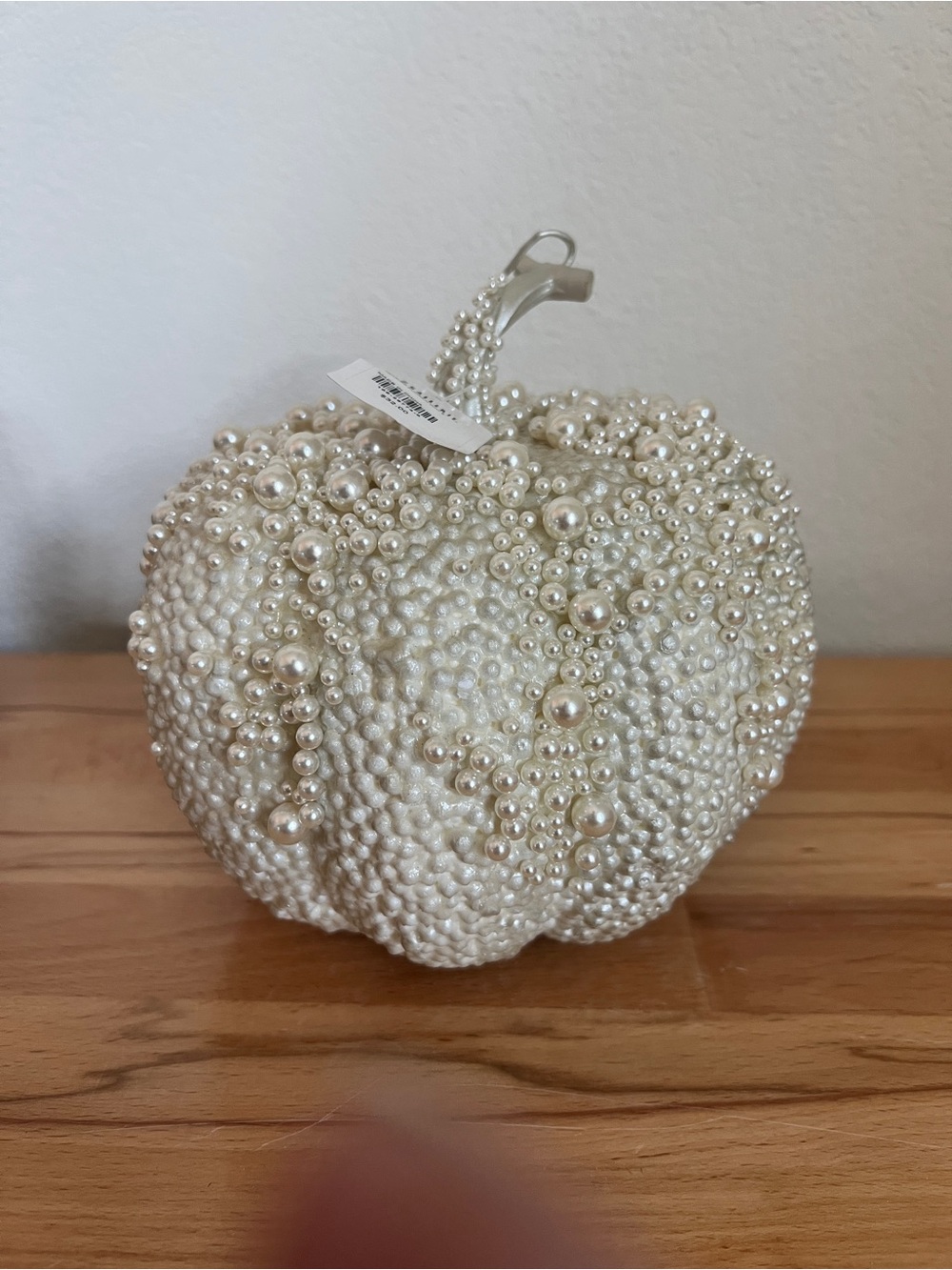 Z Gallerie Pearl Beaded Pumpkin Accent - White -